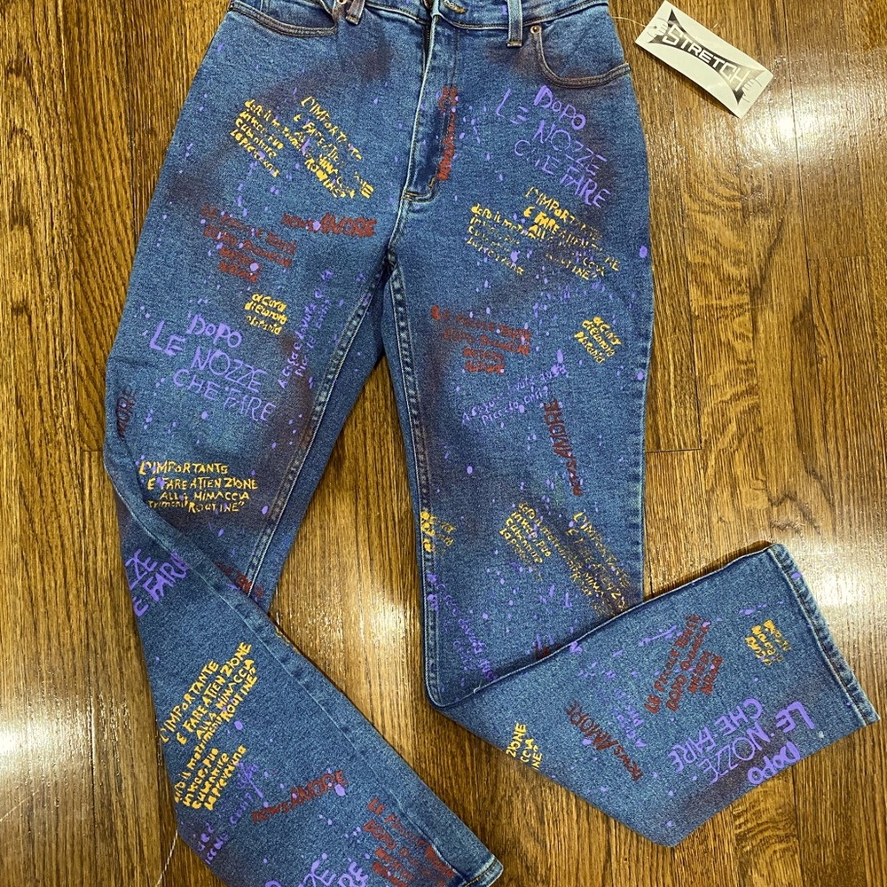 Talk of the Walk Boutique Graffiti Jeans